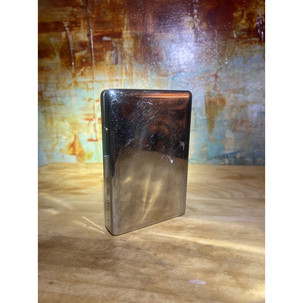 Vintage Metal Cigarette Case Cherry Graphic Blue Silver Tone Card Holder Vans - Picture 4 of 6